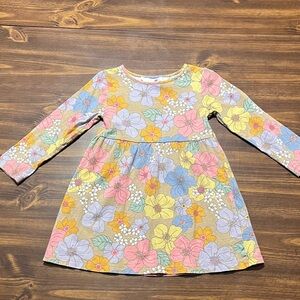 H&M Floral Multicolor Kids Long Sleeve Dress size 3/4T